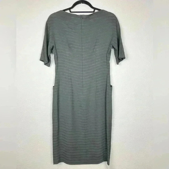 MM LAFLEUR Women's 2 Small NWT Green Striped Shift Dress Office Professional - Picture 9 of 13